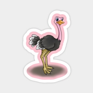 Ostrich Cartoon Magnet