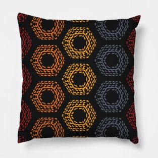 Aboriginal Influenced Hexagon Rope, Cord, Wicker Pattern Pillow