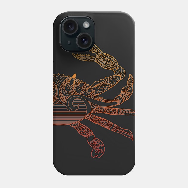 Color Me Crab - Orange Ombre Phone Case by theMeticulousWhim