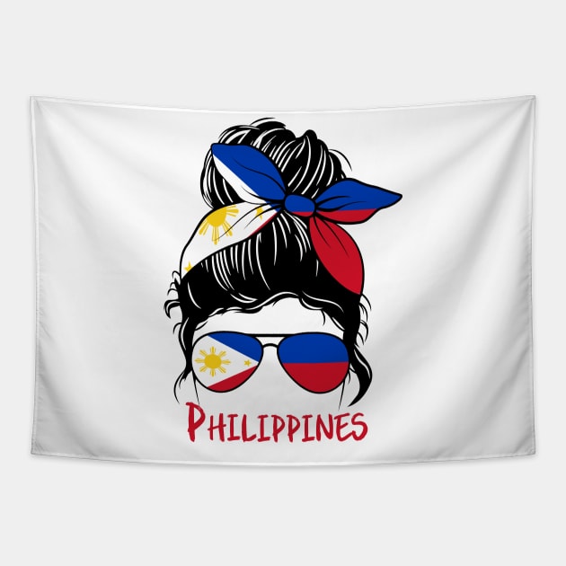 Philippines Girl, philippines girlfriend,  Filipina Girl, filipina  girlfriend, philippines Messy bun, filipina, pinay Tapestry by JayD World