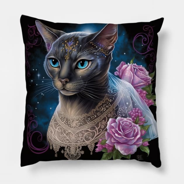 Goddess Abyssinian Cat Pillow by Enchanted Reverie