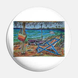 Watercolor Sketch - Summer, Beach, Gazebo, Sailboat.. 2013 Pin