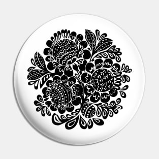 Flower circle Black Pin