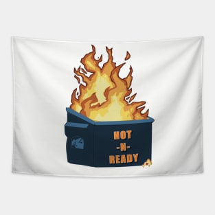 Dumpster Fire Pizza Dive Tapestry