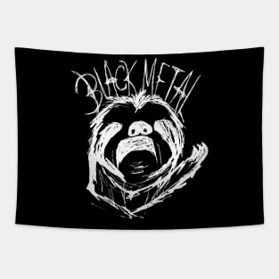 Dark and Gritty Black Metal Sloth Meme Tapestry