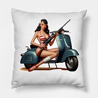 Scooter Girl Pillow