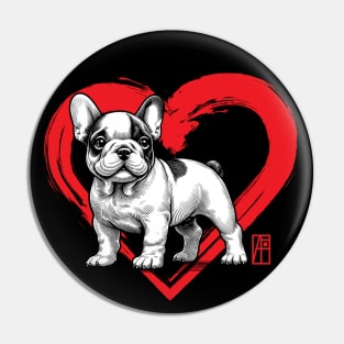 I Love My French Bulldog - I Love my dog - Friendly dog Pin