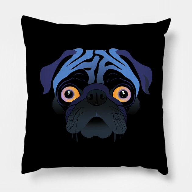 Halloween Pug Sad Spooky Pillow by BetterManufaktur