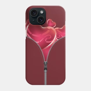 Heart with Open Zipper Phone Case