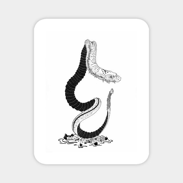 Big-mouthed Snake or Starry Sky Snake Magnet by Harinedzumi