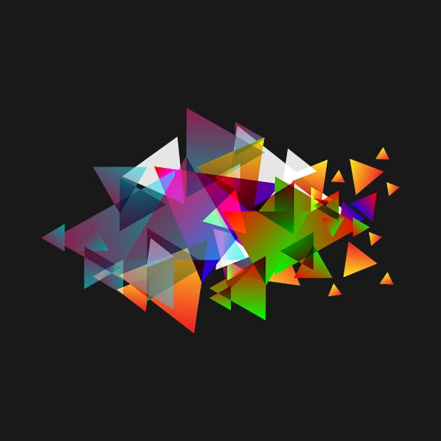 Colorful Abstract Triangles Polygonal Geometric 80's 90's Art by twizzler3b