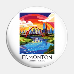 A Pop Art Travel Print of Edmonton - Canada Pin