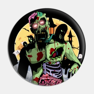Scary Zombie Halloween Pin