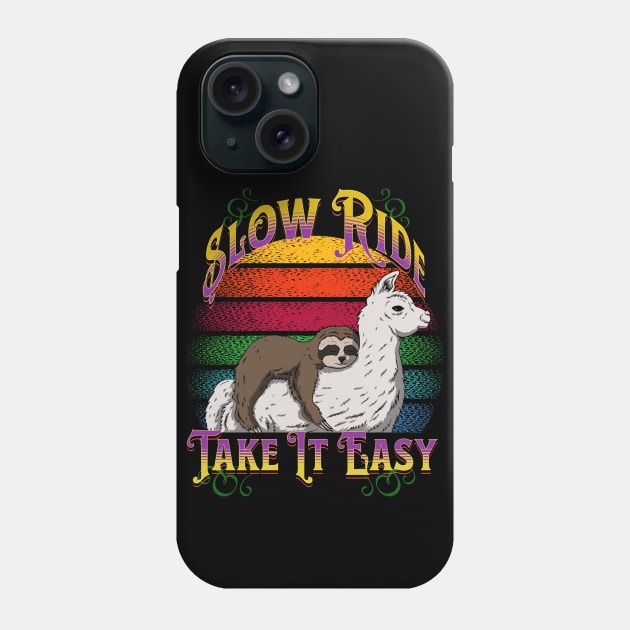 Sloth Riding Llama – Slow Ride Phone Case by RockReflections