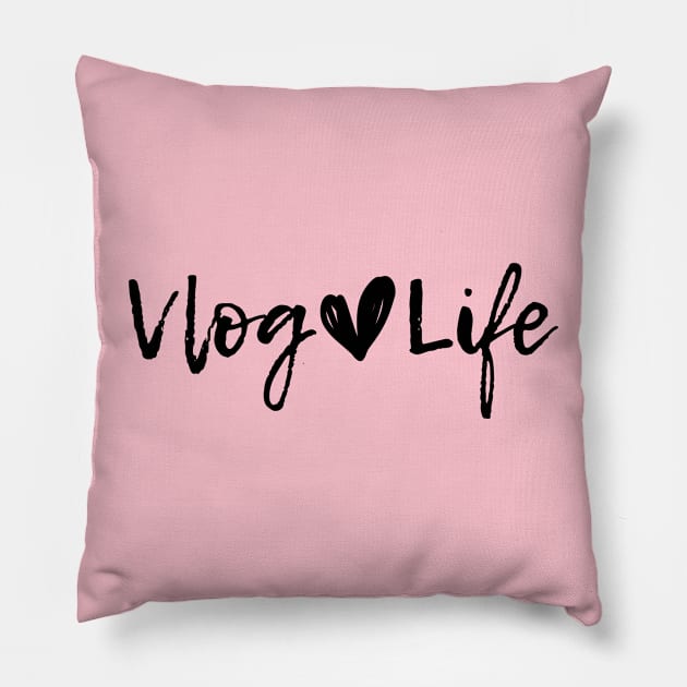 Vlog Life with a Heart Pillow by CreatorGifts