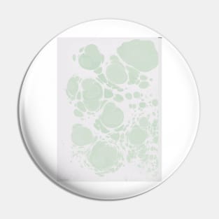 Ebru Paper Marbling Pastel Green Paint Spill Bubbles Pin