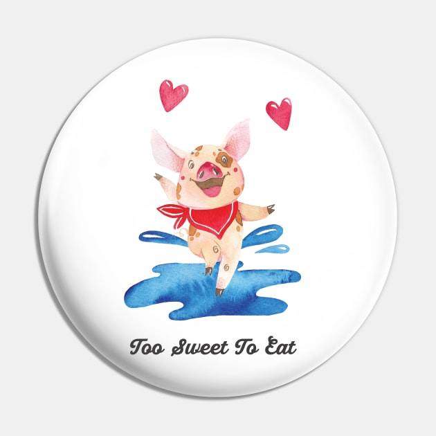 Happy Dancing Vegan Pig Pin by susannefloe