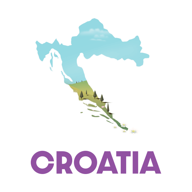 Croatia map travel poster by nickemporium1