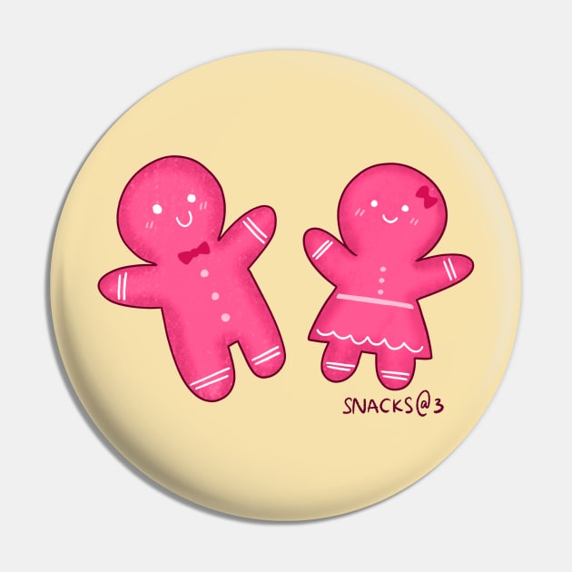 Gingerbread couple in PINK Pin by Snacks At 3