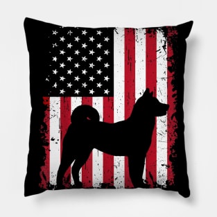 4th of July - Akita Patriotic American USA Flag Pillow