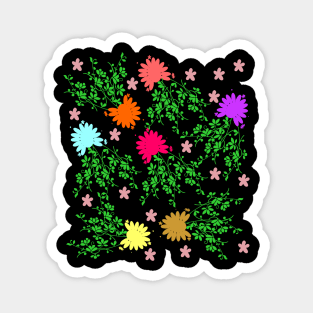 Floral Line Art Pattern Magnet