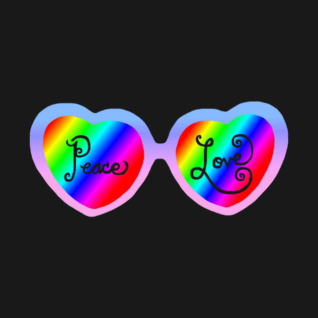 Peace and Love Heart Sunglasses by Art by Deborah Camp