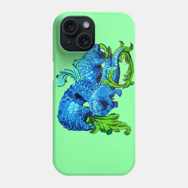 Floral Pangolin Phone Case by RaLiz