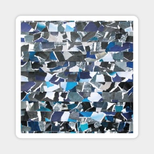 Abstract Minimal Collage of Blue Lines. Magnet