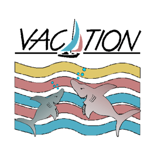 Retro Shark Vacation Time T-Shirt