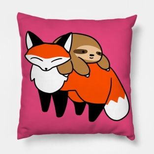 Sloth and Fox Pillow