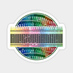 The Multi Color Crayon Circle Design Magnet