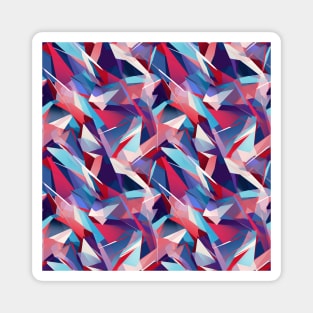 Cubist Harmony: Modern Geometric Dance in Pink, Blue, and Violet Magnet