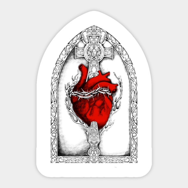 Sacred Heart of Jesus Christ - Red Variant - Sacred Heart Of Jesus - Sticker