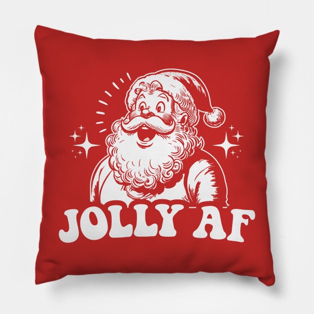 Jolly AF - Vintage Santa Claus Pillow by TwistedCharm