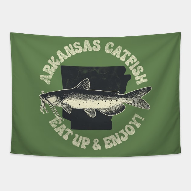Arkansas Catfish - Eat Up Tapestry by rt-shirts