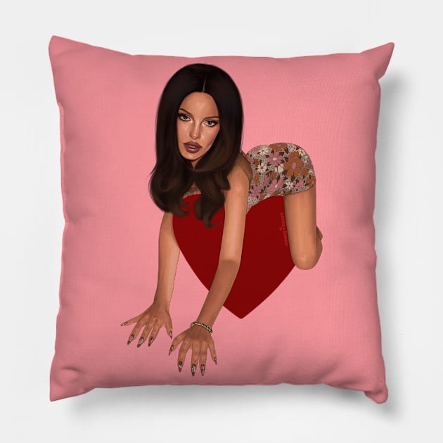 Emily Heart Pillow by thelamehuman