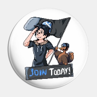 Join Today! (Pixel Art Version) Sticker Pin