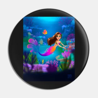 Tropical Coral Reef Mermaid Pin