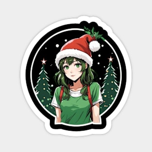 Anime girl in christmas Magnet