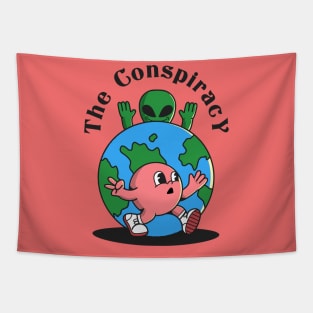 The Conspiracy, Alien Vintage Cartoon Tapestry