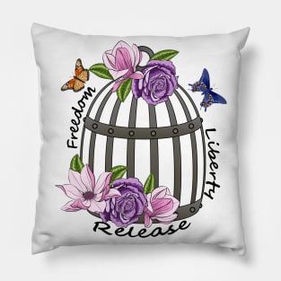 Floral Bird Cage Pillow