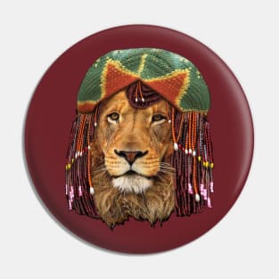 Rastafarian-lion humor design Pin