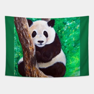 Panda in a Tree Painting Tapestry