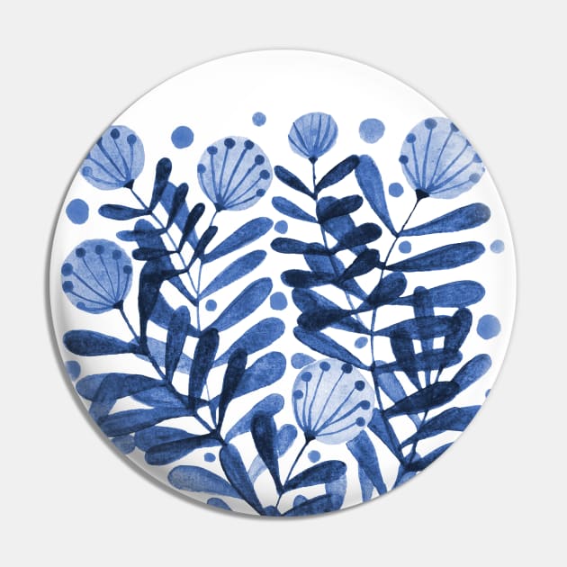 Flowers and foliage - blue Pin by wackapacka