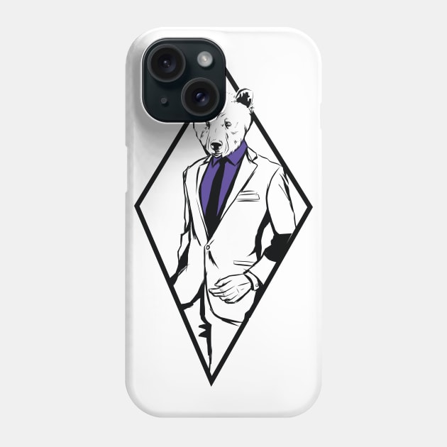 Bear in a Formal Suit Phone Case by madeinchorley