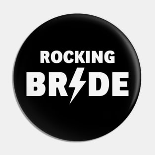 Rocking Bride (Hen Night / Bachelorette Party / Heavy Metal / White) Pin