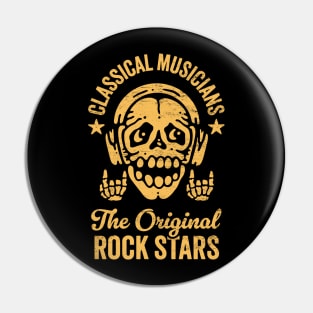 Classical Musicians: The Original Rockstars - Skeleton with Headphones Pin