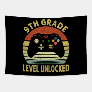 9th Grade Level Unlocked First Day of School Video Gamer Tapestry