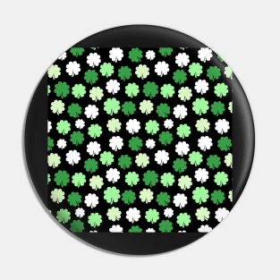 Shamrocks Pattern Black Clover Irish St. Patricks Day Pin