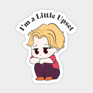 Cute Chibi Anime Boy Upset Illustration Magnet